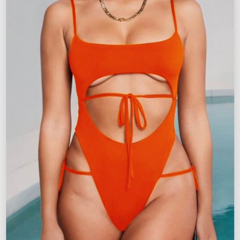 Tie up strappy one piece